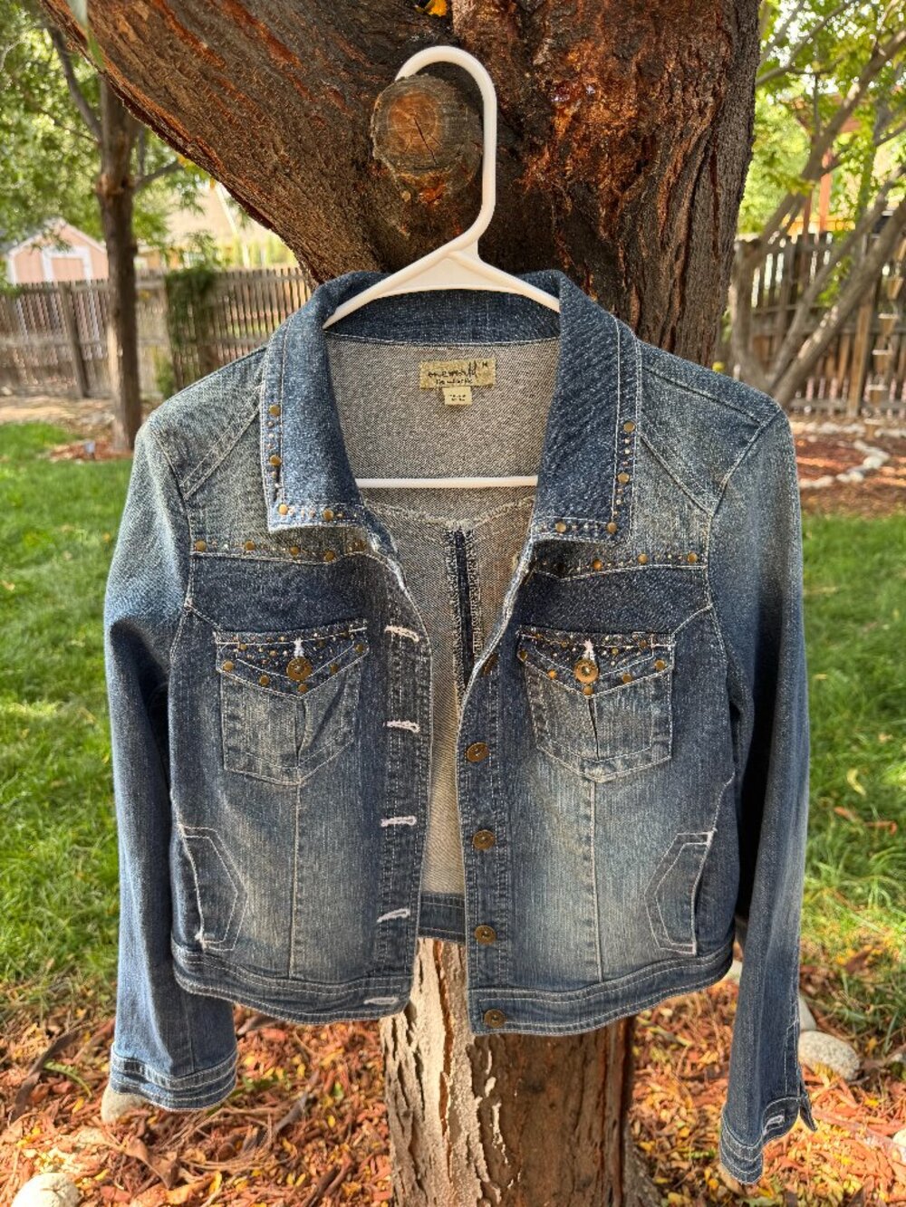 Rodeo Rhinestone Longhorn Denim Jacket Western Bling Trucker